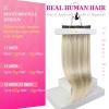 Ve Sunny Scalp Clip in Hair Extensions Real Human Hair Medium Brown Ombre Hair Extensions Clip ins Balayage Caramel Blonde Thinning Hair Fill ins Extensions 18 Inch 90g 4pcs(Clip-4 #SUN Arctic Haze Blonde)