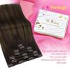Ve Sunny Scalp Clip in Hair Extensions Real Human Hair Medium Brown Ombre Hair Extensions Clip ins Balayage Caramel Blonde Thinning Hair Fill ins Extensions 18 Inch 90g 4pcs(Clip-7 #2/6/2 Warm Hearth Brown Balayage)