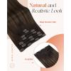 245g 22inch Dark Brown Ombre Hair Extensions Bundle Clip in Hair Extensions and Wire Hair Extension 2 Packs