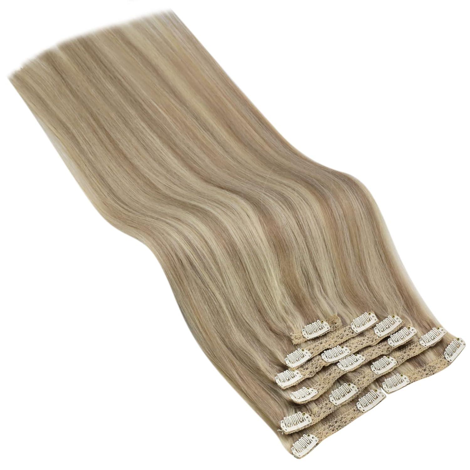 imageSunny Clip in Hair Extensions and Ve Sunny Ponytail Hair Extensions Blonde Highlights 20inch 200G