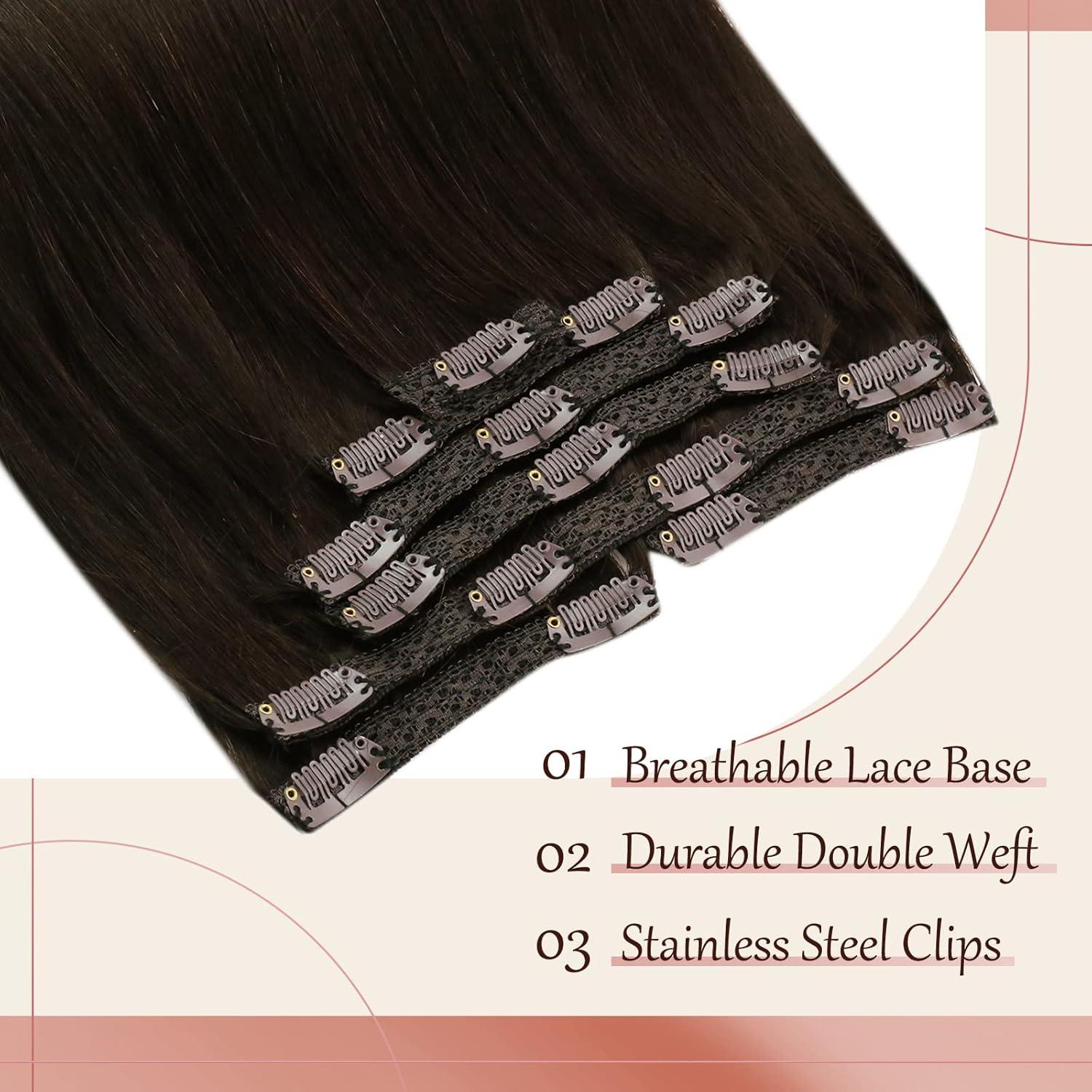 imageSunny Clip in Hair Extensions and Ve Sunny Ponytail Hair Extensions Darkest Brown 200G