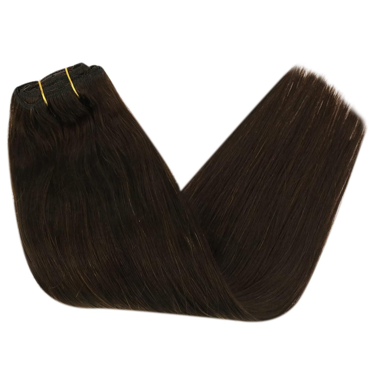 imageSunny Clip in Hair Extensions and Ve Sunny Ponytail Hair Extensions Darkest Brown 200G