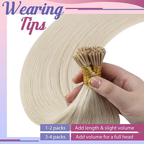 imageSunny and Ve Sunny Itip Hair Extensions and Human Hair Ponytail Blonde 14inch 150G