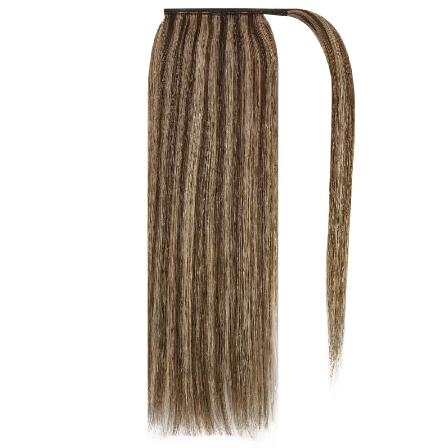 imageTwo Styles Tape in Hair Extensions and Human Hair Ponytail Blonde 130G