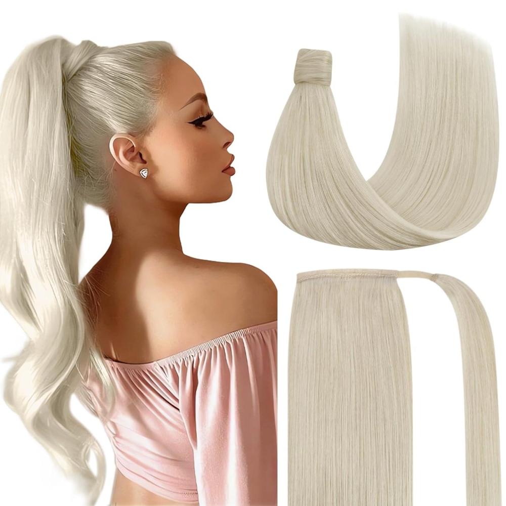 imageSunny and Ve Sunny Tape in Hair Extensions and Human Hair Ponytail Blonde 18inch 130G