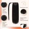 2 Packs Tape in Hair Extensions and Human Hair Ponytail Dark Brown 80g 14inch