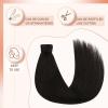 2 Packs Tape in Hair Extensions and Human Hair Ponytail Dark Brown 80g 14inch