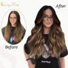 Bundle 2Packs Clip in Hair Extensions #1B/4/27 16inch 7Pcs 120G Ponytail Hair Extensions the Same Color 16inch 80G
