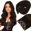Bundle 2Packs Clip in Hair Extensions Brown 20inch 7Pcs 120G Ponytail Hair Extensions #2 Brown 20inch 80G