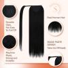 Bundle 2Packs Human Hair Weft Extensions and Ponytail Hair Extensions Black 22inch 80G
