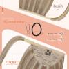 Bundle 2Packs Human Hair Weft Extensions and Ponytail Hair Extensions Blonde Highlight 22inch 80G