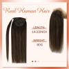 Bundle 2Packs Human Hair Weft Extensions and Ponytail Hair Extensions Brown Ombre 20inch 80G