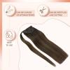 Bundle 2Packs Human Hair Weft Extensions and Ponytail Hair Extensions Brown Ombre 20inch 80G