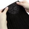Bundle 2Packs Human Hair Weft Extensions and Ponytail Hair Extensions Darkest Brown 22inch 80G