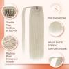 Bundle 2Packs Human Hair Weft Extensions and Ponytail Hair Extensions Platinum Blonde 18inch 80G