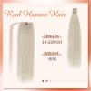 Bundle 2Packs Human Hair Weft Extensions and Ponytail Hair Extensions Platinum Blonde 18inch 80G