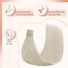 Bundle 2Packs Human Hair Weft Extensions and Ponytail Hair Extensions Platinum Blonde 20inch 80G