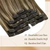 [Good Helper for Styling]Clip in Hair Extensions and Human Hair Ponytail 200G