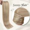 [Good Helper for Styling]Clip in Hair Extensions and Human Hair Ponytail Blonde 200G
