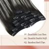 [Sunny and Ve Sunny] Clip in Hair Extensions and Human Hair Ponytail Black 200G