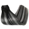 [Sunny and Ve Sunny] Clip in Hair Extensions and Human Hair Ponytail Black 200G