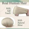 [Sunny and Ve Sunny] Clip in Hair Extensions and Human Hair Ponytail Blonde 16inch 200G