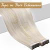 [Sunny and Ve Sunny] Tape in Hair Extensions and Human Hair Ponytail Blonde 16inch 130G