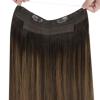[Sunny and Ve Sunny] Wire Hair Extensions and Human Hair Ponytail Brown 18inch 160G