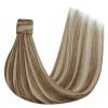 Ve Sunny Real Human Hair Ponytail Extension Highlights Ponytail Hair Extensions Real Human Hair Light Brown Highlights Platinum Blonde Straight Ponytail Extension Human Hair 18inch 80G