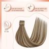 Ve Sunny Real Human Hair Ponytail Extension Highlights Ponytail Hair Extensions Real Human Hair Light Brown Highlights Platinum Blonde Straight Ponytail Extension Human Hair 18inch 80G