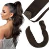 Bundle 2Packs Clip in Hair Extensions Brown 20inch 7Pcs 120G Ponytail Hair Extensions #2 Brown 20inch 80G