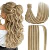 [Sunny and Ve Sunny] Wire Hair Extensions and Human Hair Ponytail Blonde Highlights 160G