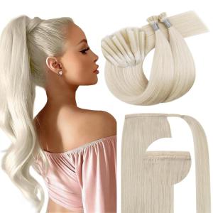 [Sunny and Ve Sunny] Itip Hair Extensions and Human Hair Ponytail Blonde 16inch 160G