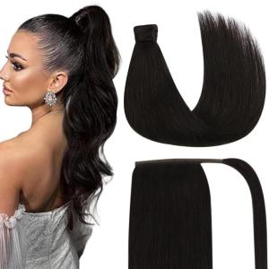 [Sunny and Ve Sunny] Tape in Hair Extensions and Human Hair Ponytail Dark Brown 16inch 200G