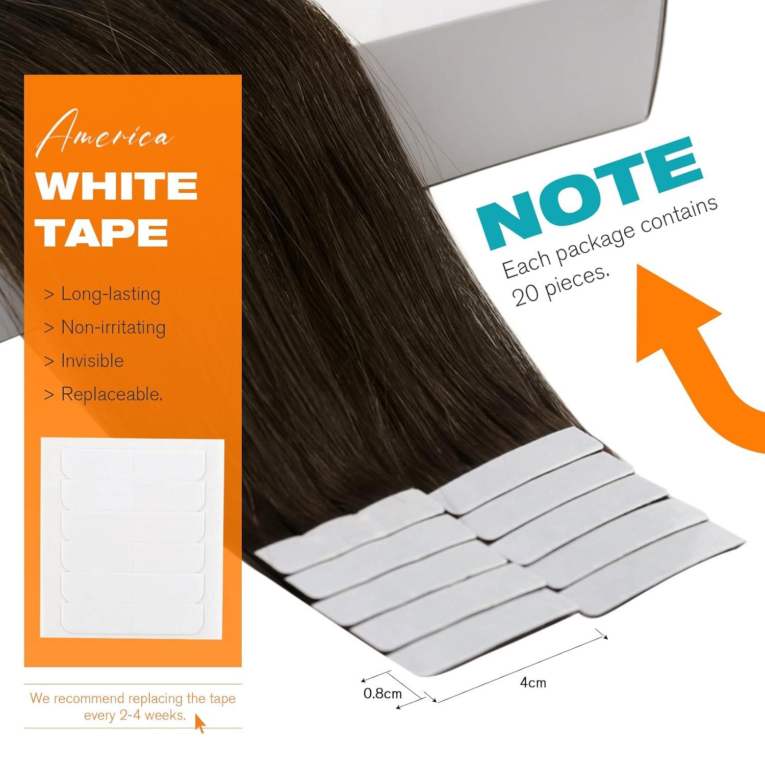 imageSunny Hair 20Pcs 50g 28inch Black Human Hair Extensions Bundle Tape in Hair Extensions with Remy Human Hair Tape in Extensions 2 Packs