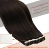 2 Packs-Sunny Hair Tape in Hair Extensions Human Hair Darkest Brown Clip in Hair Extensions Brown Human Hair Clip in Extensions 22 Inch