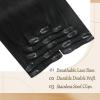 [Let your hair thicker]Sunny Tape in Hair Extensions and Clip in Hair Extensions Natural Black 22inch