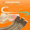 Sunny Hair Tape in Hair Extensions 16inch Human Hair Tape in Extensions Light Brown Balayage Blonde Hair Extensions Real Human Hair Tape in 25g