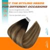 Sunny Hair Tape in Hair Extensions Human Hair Black Brown Balayage Caramel Blonde Human Hair Tape in Extensions 14 inch Hair Extensions Tape in for Women 20Pcs 50g