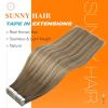 Sunny Hair Tape in Hair Extensions Human Hair, Human Hair Tape in Extensions Light Brown Balayage Blonde Hair Extensions Real Human Hair Tape in 22Inch 50g