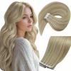 Sunny Hair Clip in Hair Extensions Straight Human Hair Bundle Ve Sunny Long Tape in Hair Extensions Human Hair Blonde Highlights 20pcs 50g 24inch