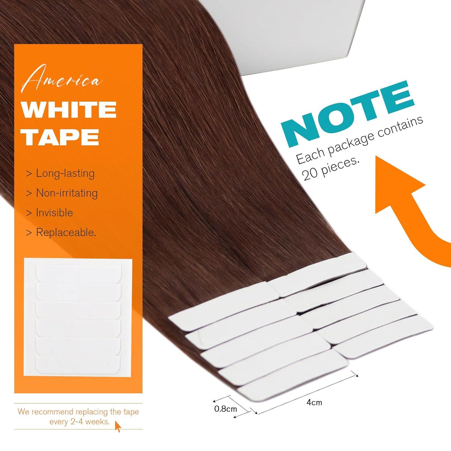 imageSunny Hair 20Pcs 50g 18inch Light Brown Balayage Blonde Hair Bundle Tape in Hair Extensions with Remy Hair Extensions Tape ins 2 Packs