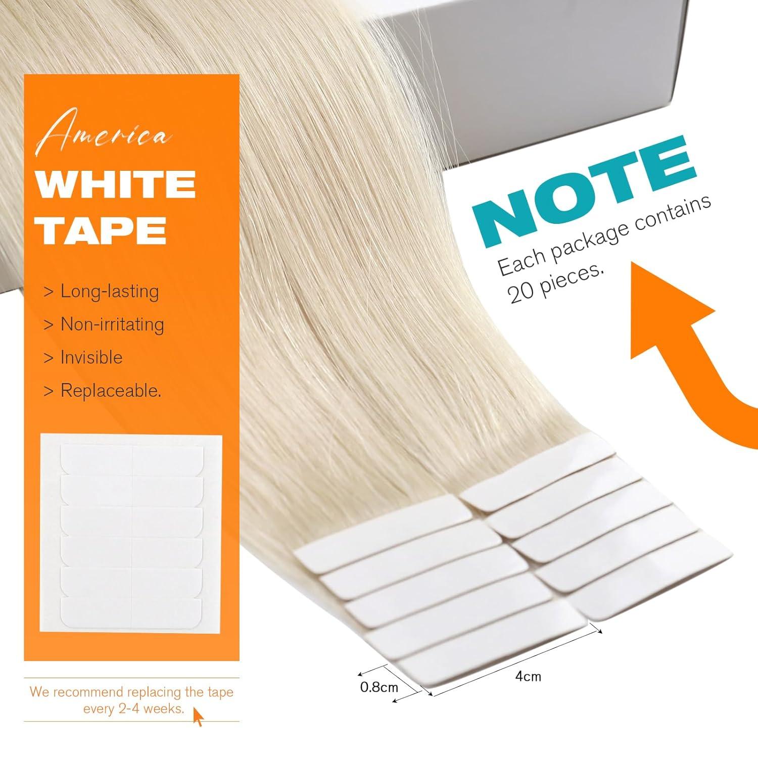 imageSunny Hair 20Pcs 50g 28inch Black Human Hair Extensions Bundle Tape in Hair Extensions with Remy Tape ins Human Hair Extensions 2 Packs