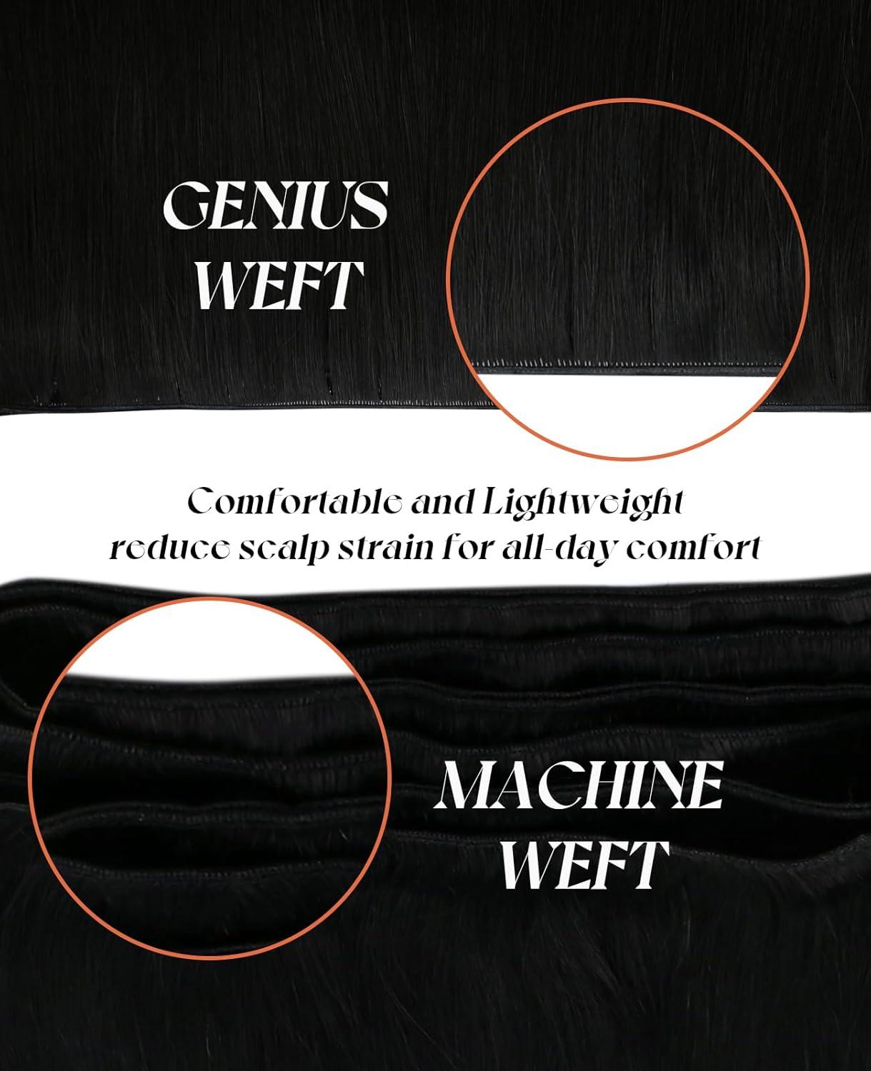 imageSunny Hair Black Tape in Hair Extensions 20inch Natural Black Bundle with Sunny Hair Genius Weft Hair Extensions 18inch Jet Black Straight Remy Hair 50g60g