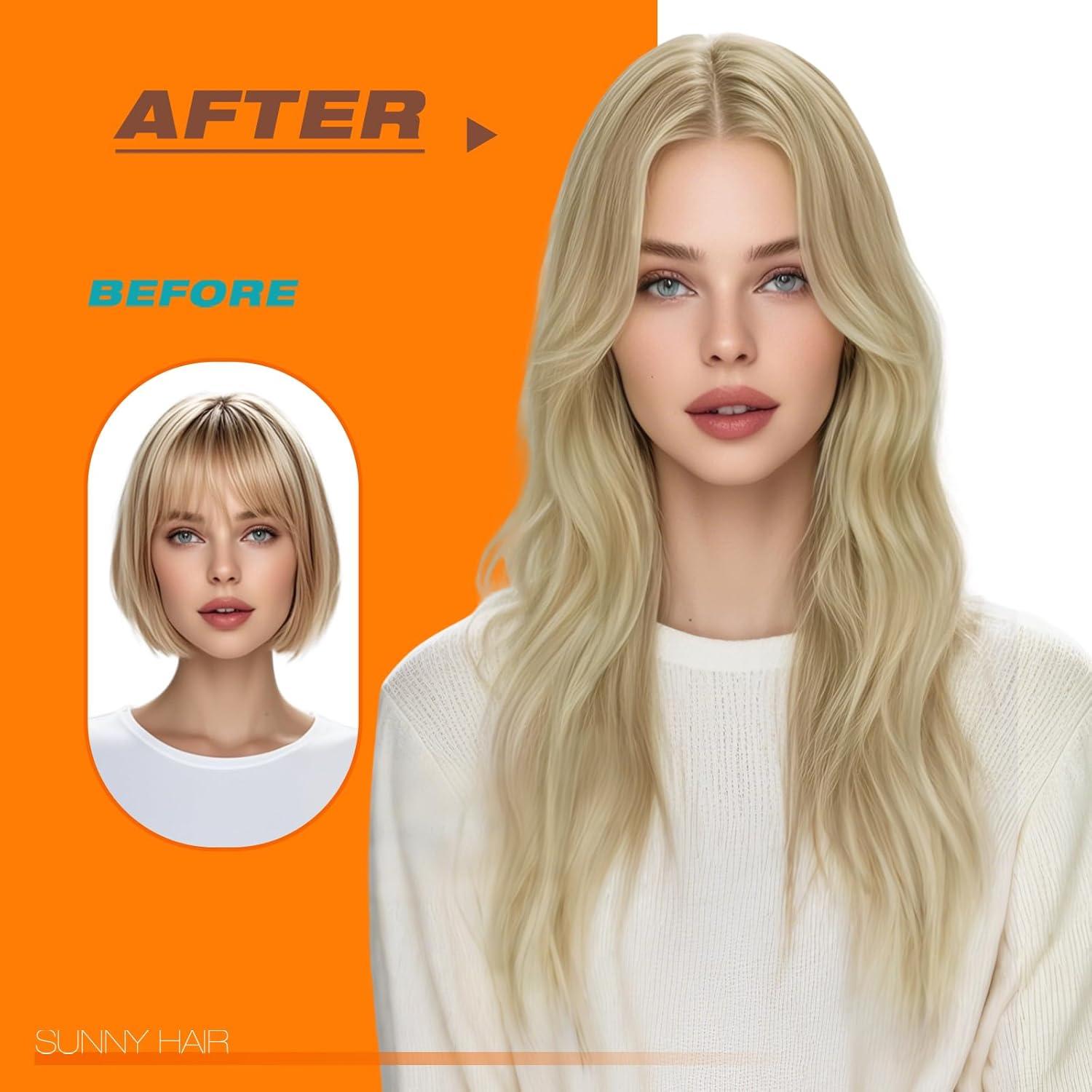 imageSunny Hair Tape in Hair Extensions Real Human Hair Invisible Remy Hair Extensions Tape ins for Women Dark Blonde Highlights Light Blonde 16 inch 20Pcs 50G