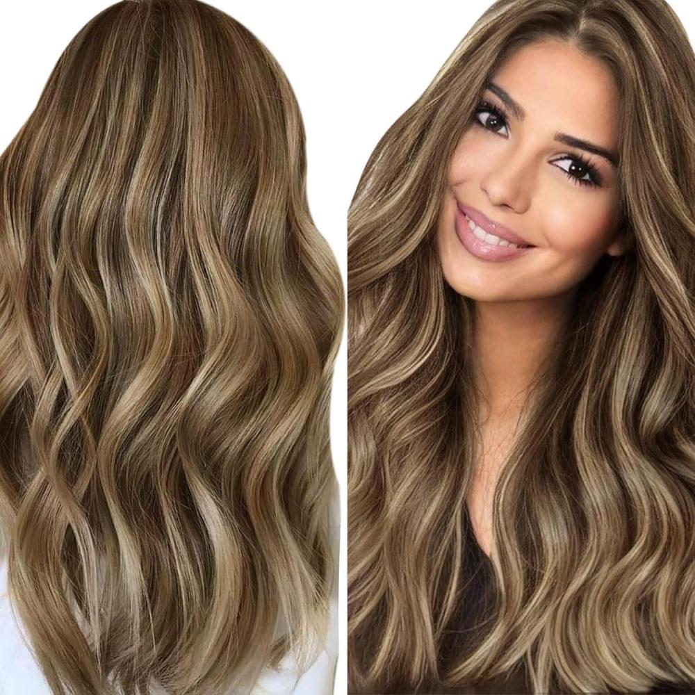 image2packs 100g Sunny Brown Tape in Hair Extensions Human Hair Highlights Real Hair Tape in Extensions