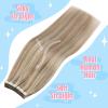 2 Packs – Sunny Hair Clip in Hair Extensions Blonde Clip in Extensions and Tape in Hair Extensions Human Hair Ash Blonde Highlights Color 20 inch