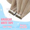 2 Packs – Sunny Hair Clip in Hair Extensions Blonde Clip in Extensions and Tape in Hair Extensions Human Hair Ash Blonde Highlights Color 20 inch