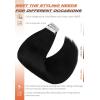 [2 Packs Bundle] Sunny Hair Tape in Hair Extensions Human Hair Black 16inch Plus 14inch Total 100g