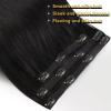 [2 Packs Bundle] Tape in Hair Extensions 12in 30g+ Clip in Hair Extensions 3pcs Black 14inch